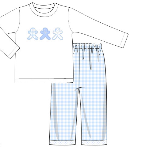 November Preorder Gingerbread Appliqué Knit Pant Set