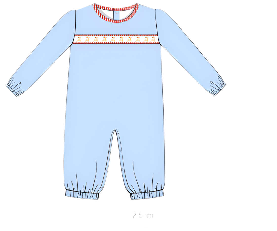 Reindeer Ribbon Boys Long Bubble Romper