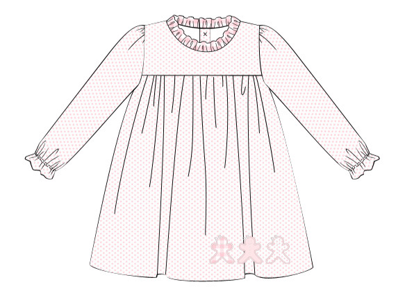 November Preorder Pink Gingerbread Applique Knit Dress