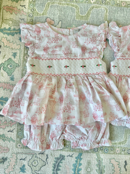 Vintage Toile Girl’s Set