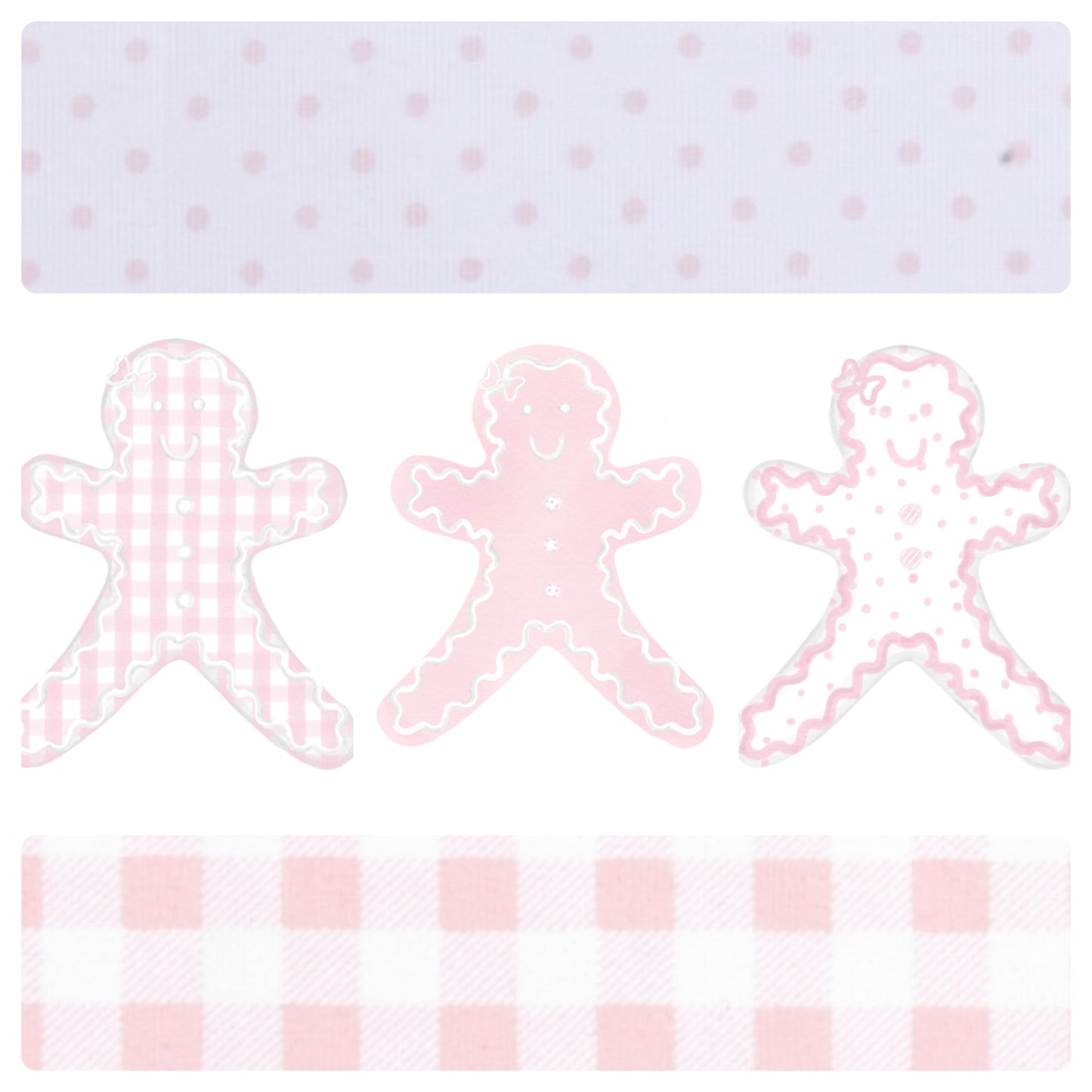 November Preorder Pink Gingerbread Applique Knit Diaper Set