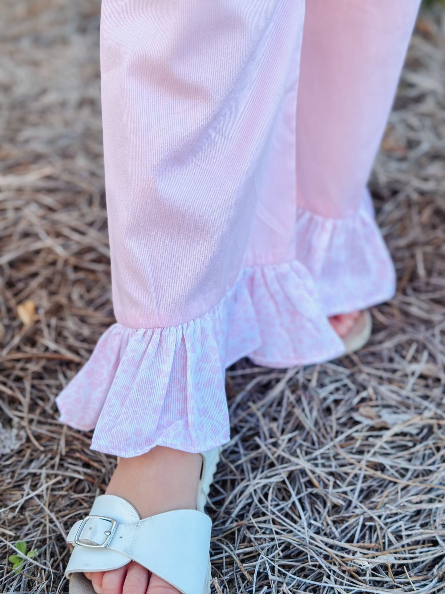 Girls Pink Heart Cake-Pop Smocked Pant Set